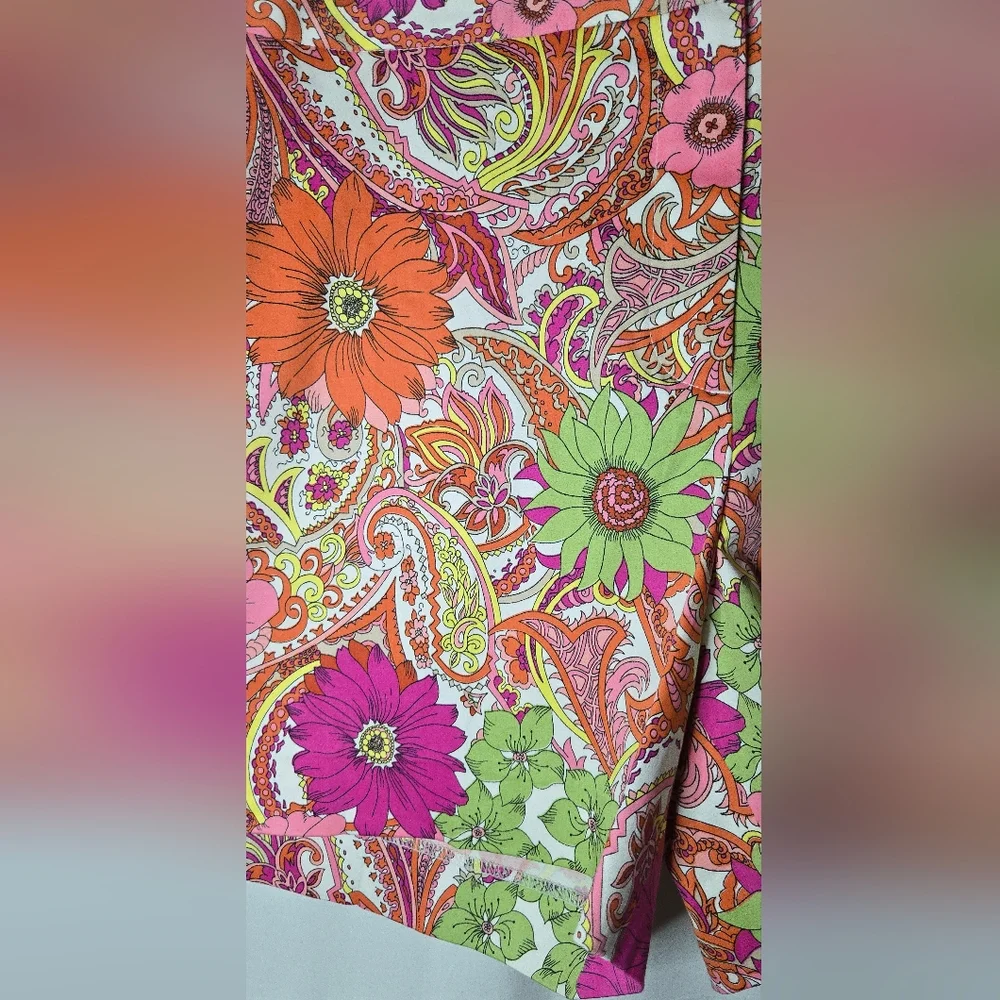 NWT Talbots Boardwalk Floral Paisley Print Women's 14 Shorts Bright Multi-Color - Picture 5 of 6